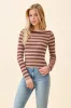 ENVELOPE NECK DETAIL STRIPE TOP sold by Heart & Hips