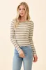 ENVELOPE NECK DETAIL STRIPE TOP sold by Heart & Hips