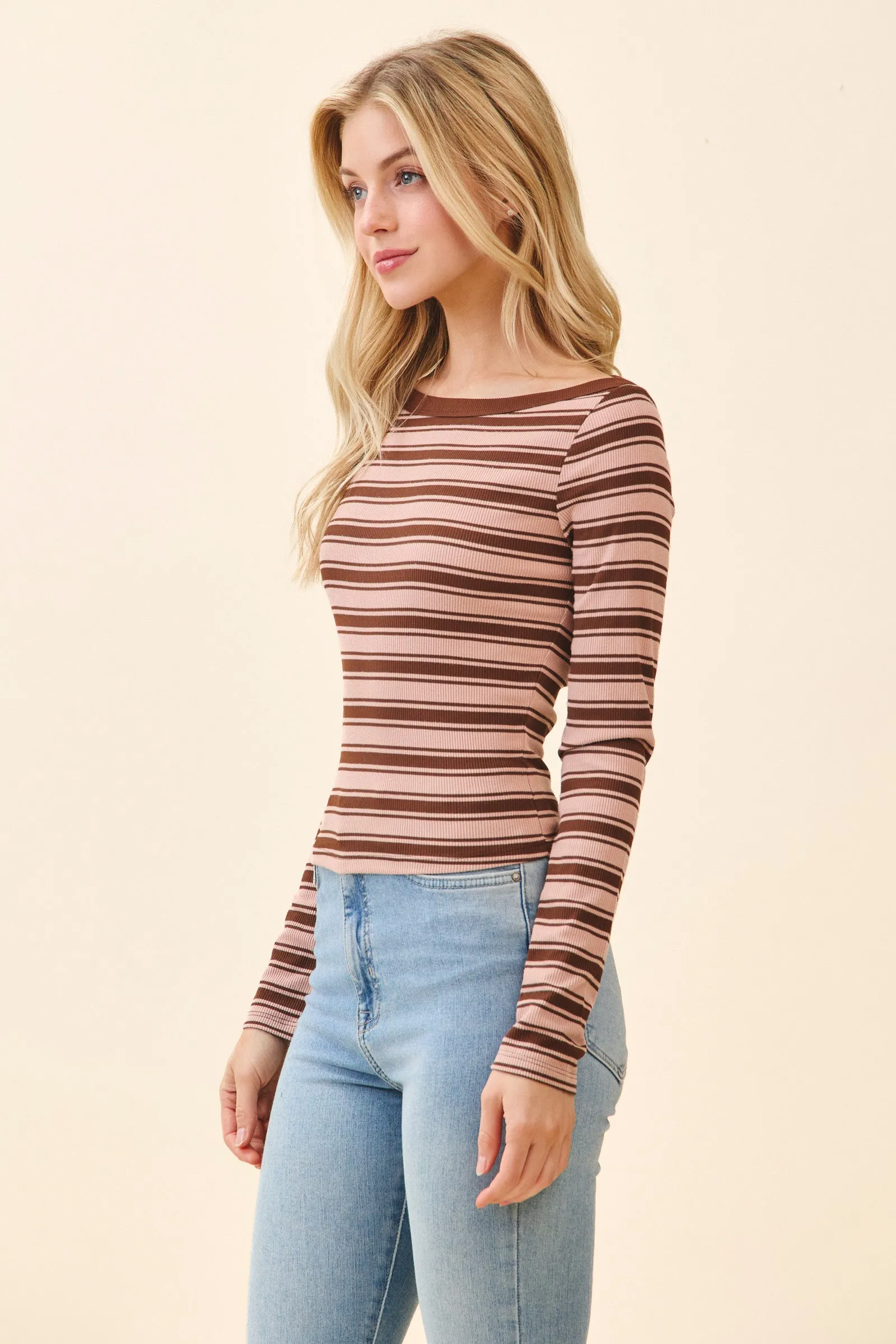 ENVELOPE NECK DETAIL STRIPE TOP sold by Heart & Hips product image thumbnail 2