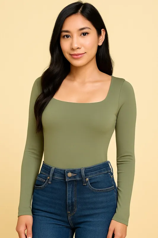 BUNDLE 2 SQUARE NECK DOUBLE LAYERED BODYSUIT sold by Heart & Hips