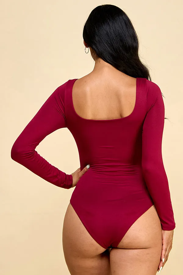 SQUARE NECK DOUBLE LAYERED BODYSUIT sold by Heart & Hips product image thumbnail 4