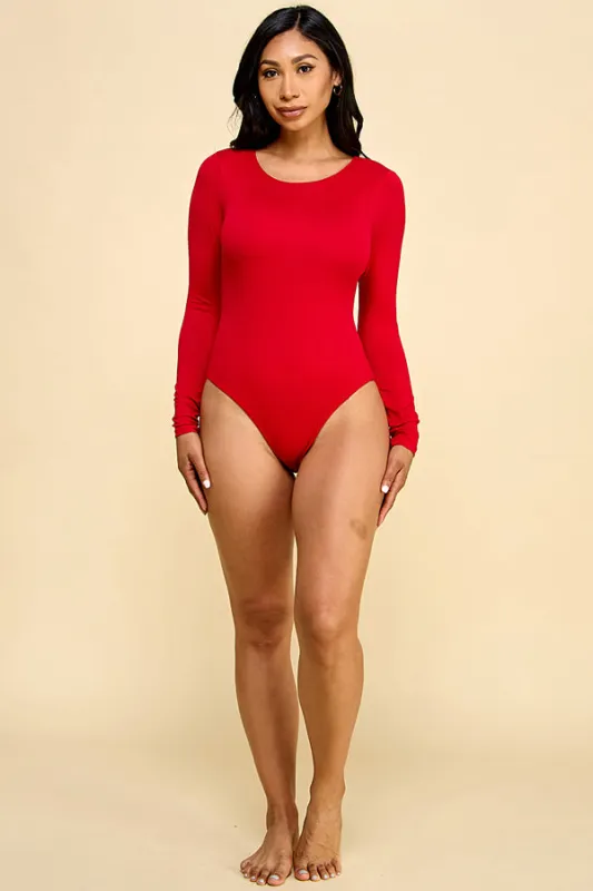 CREW NECK DOUBLE LAYERED LONG SLEEVE BODYSUIT sold by Heart & Hips