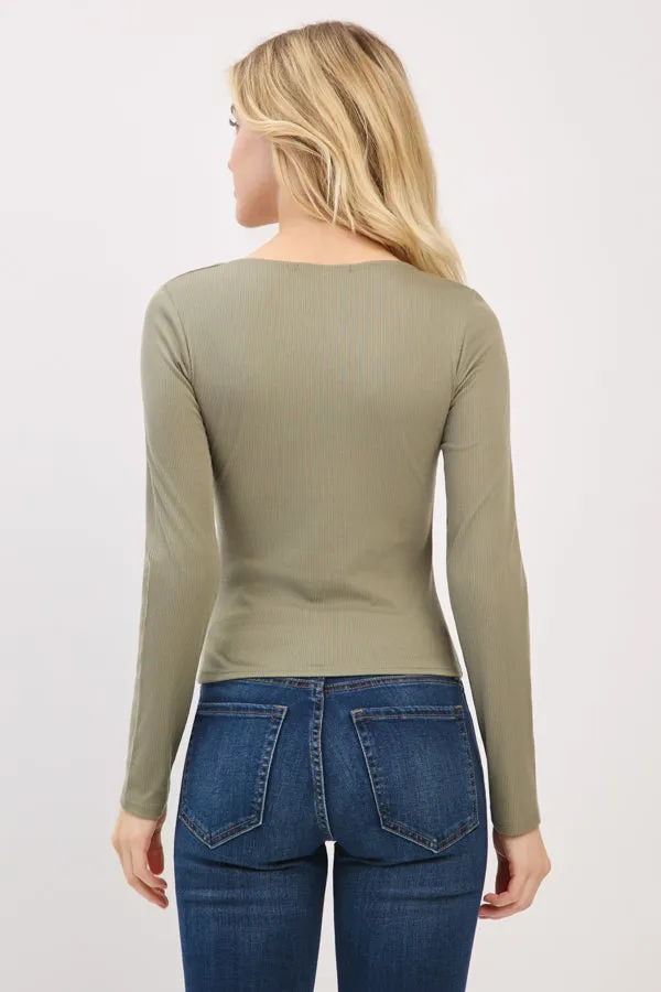FRONT DOUBLE LAYERED SCOOP NK LONG SLV TOP sold by Heart & Hips product image thumbnail 3