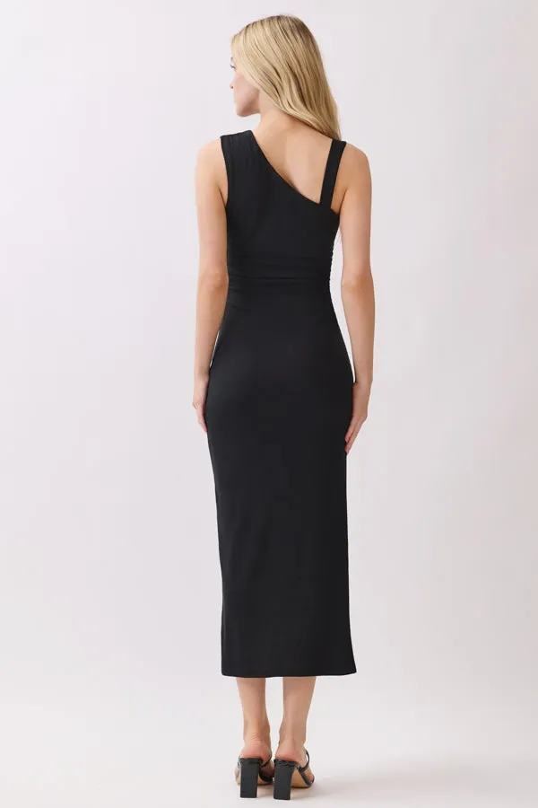 RUCHED ASYMMETRIC SLEEVELESS MIDI DRESS sold by Heart & Hips product image thumbnail 4
