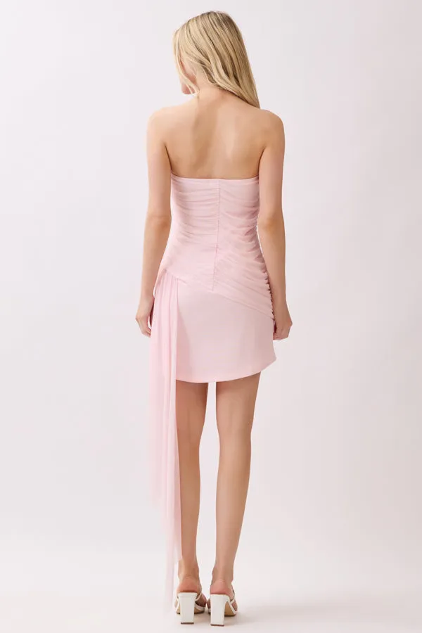 ONE SIDE DRAPE ALL OVER RUCHED TUBE MINI DRESS sold by Heart & Hips product image thumbnail 4