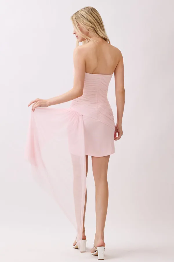 ONE SIDE DRAPE ALL OVER RUCHED TUBE MINI DRESS sold by Heart & Hips product image thumbnail 5