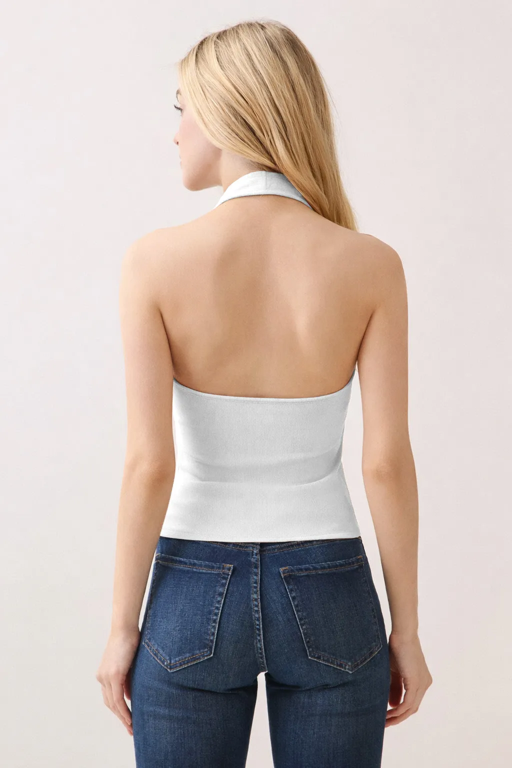 BUILT-IN BRA HALTER U-NK TANK sold by Heart & Hips product image thumbnail 3