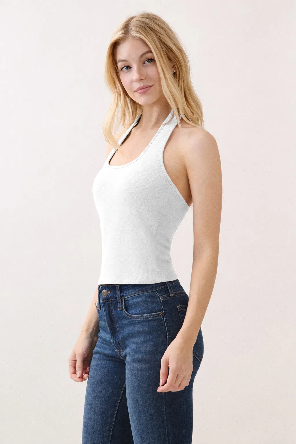 BUILT-IN BRA HALTER U-NK TANK sold by Heart & Hips product image thumbnail 2