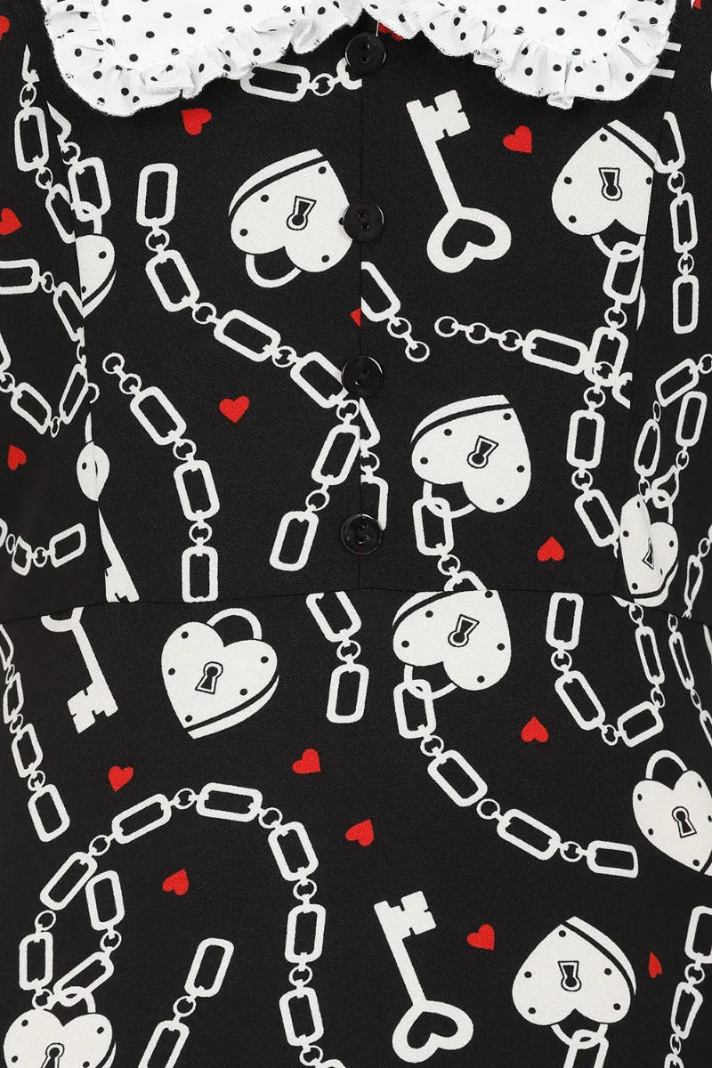 Heart Lock Mid Dress sold by Hell Bunny product image thumbnail 5