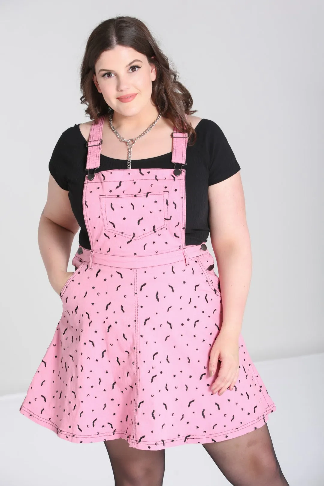 Bat Pinafore Dress Pink sold by Hell Bunny product image thumbnail 5
