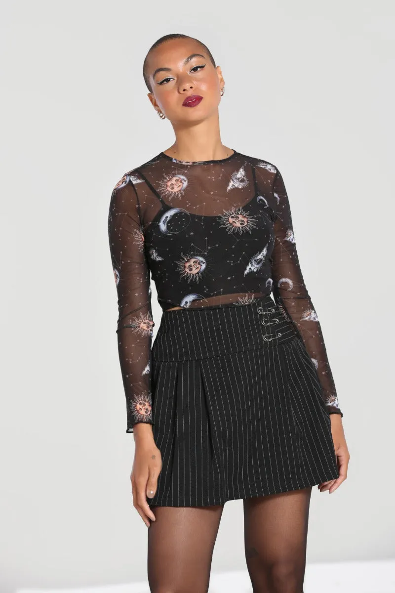 Wolfie Mini Skirt sold by Hell Bunny