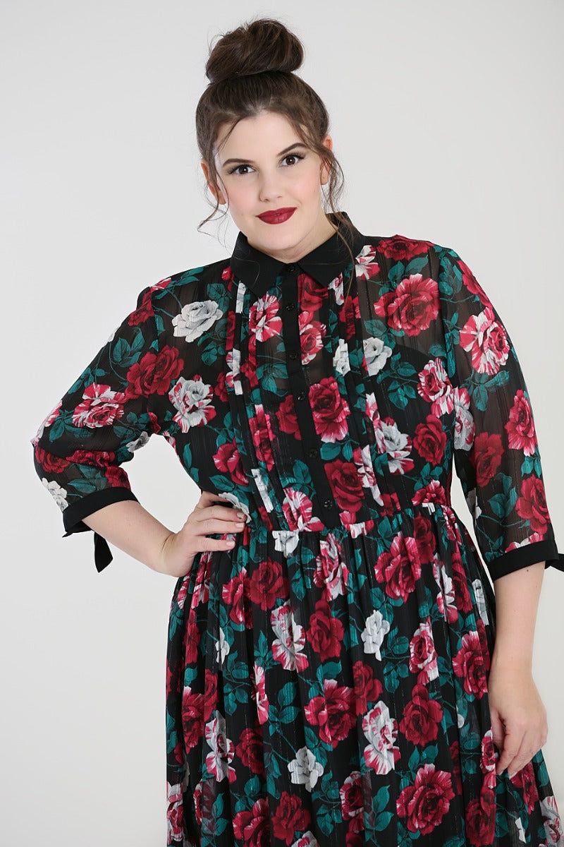 Bed of Roses Dress sold by Hell Bunny product image thumbnail 4