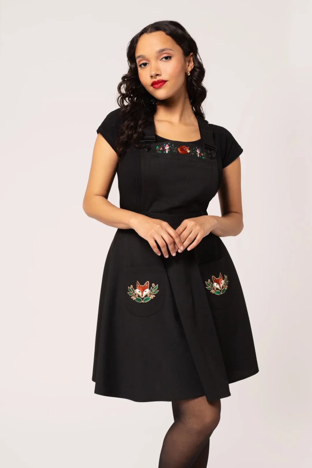 Basil Pinafore Dress sold by Hell Bunny