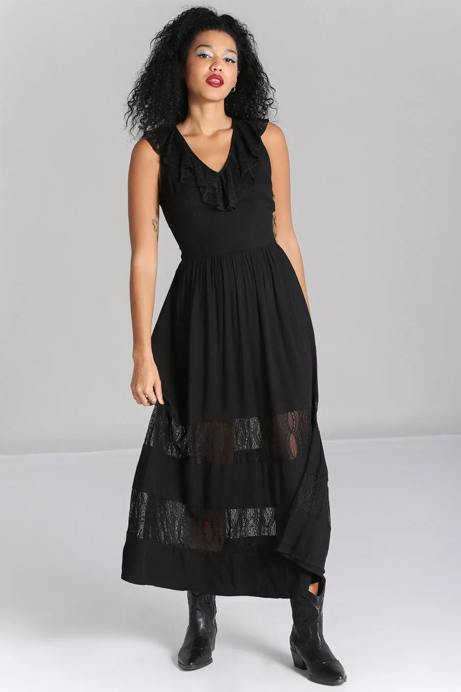 Mortem Maxi Dress sold by Hell Bunny