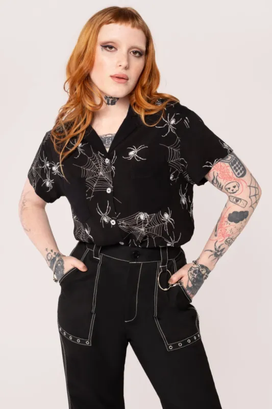 Grungy Spider Shirt sold by Hell Bunny