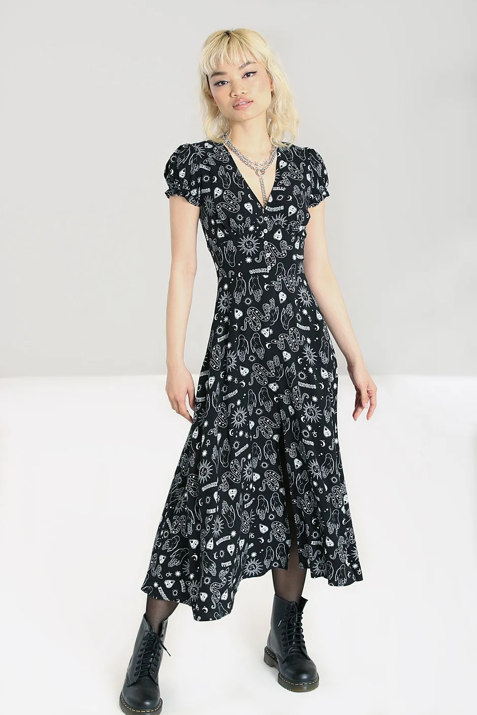 Hello Goodbye Dress sold by Hell Bunny