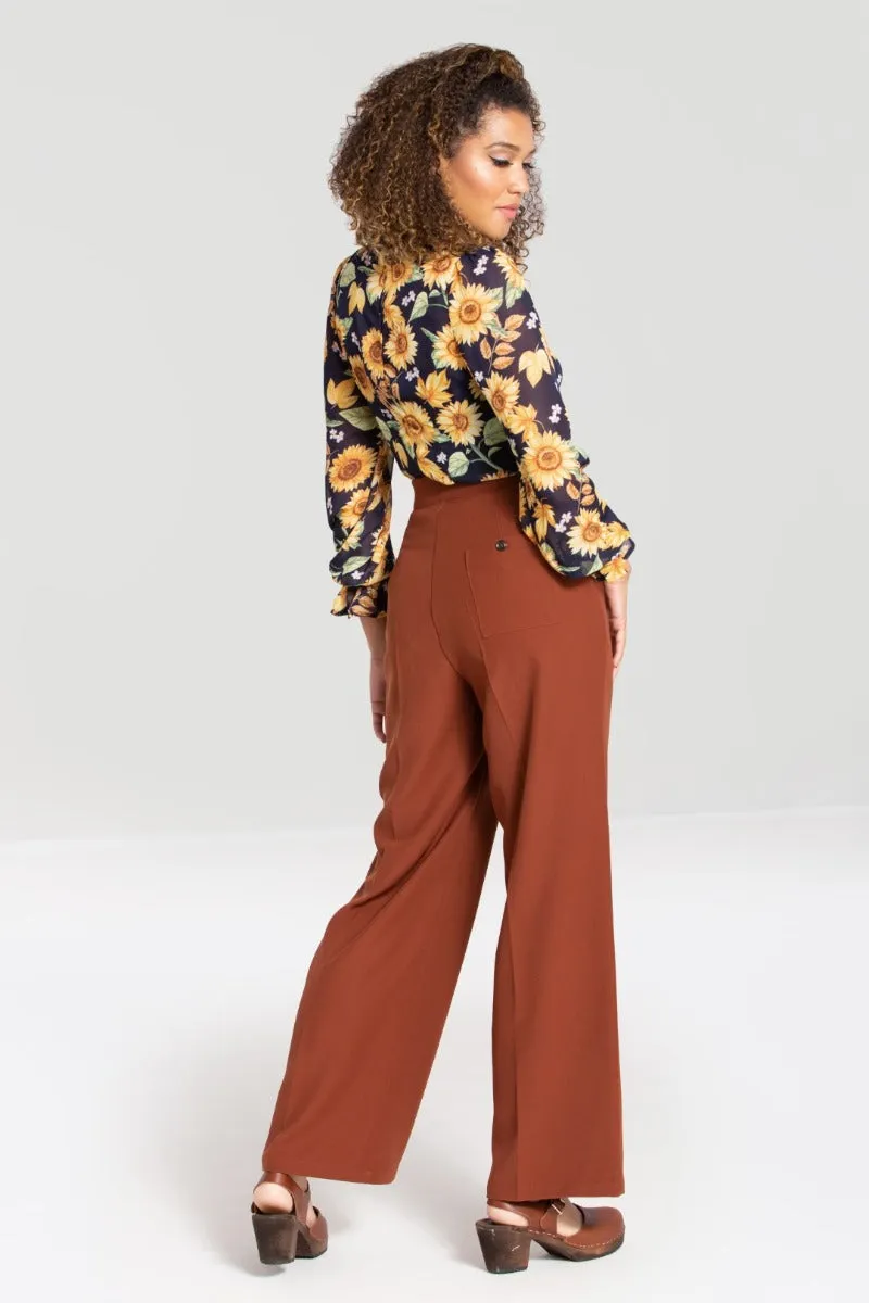 Ginger Swing Trousers Brown sold by Hell Bunny product image thumbnail 2
