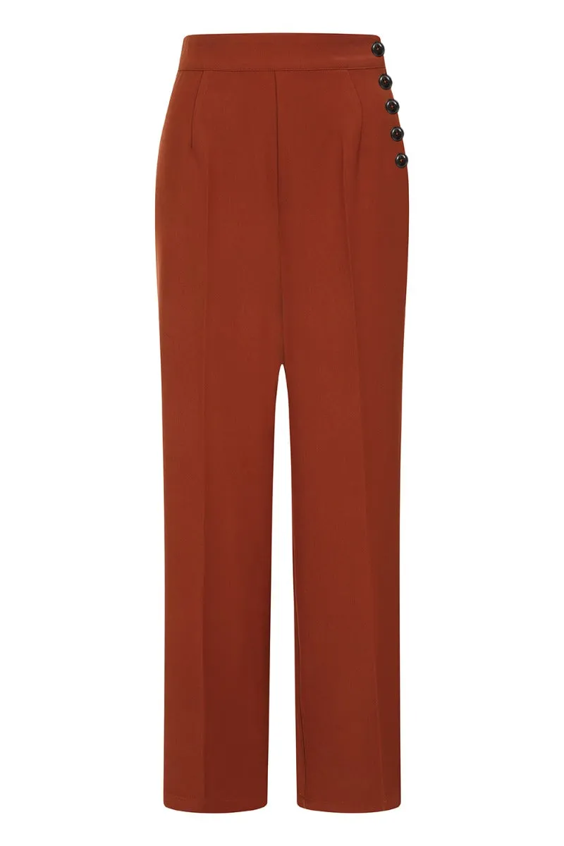 Ginger Swing Trousers Brown sold by Hell Bunny product image thumbnail 5