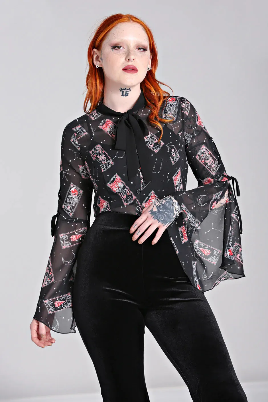 Duality blouse sold by Hell Bunny