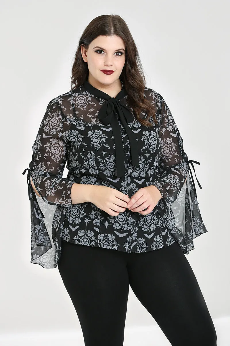Lost Whispers Blouse sold by Hell Bunny