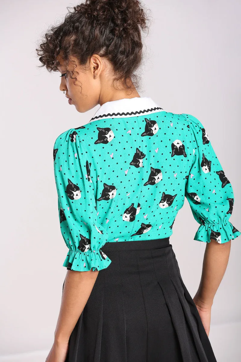 Love Cats Blouse sold by Hell Bunny product image thumbnail 2