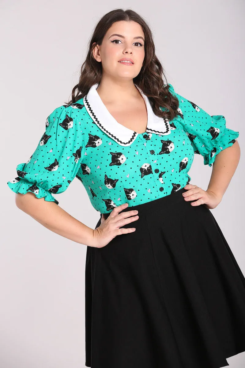Love Cats Blouse sold by Hell Bunny product image thumbnail 5