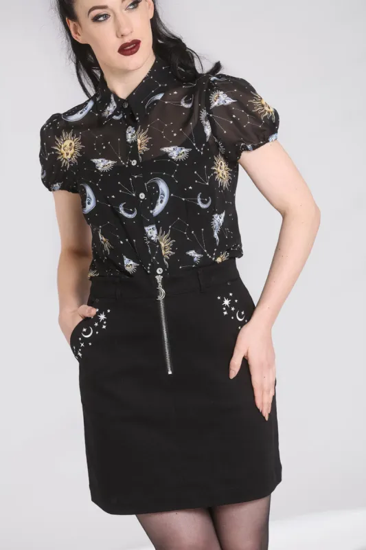 Interstellar  Mini Skirt sold by Hell Bunny