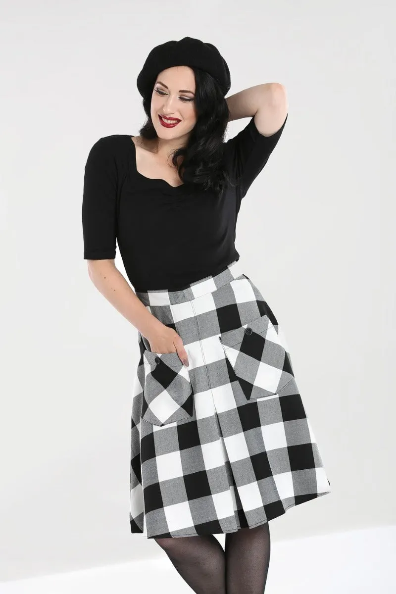 Teen Spirit Mid Skirt Black-White sold by Hell Bunny product image thumbnail 2