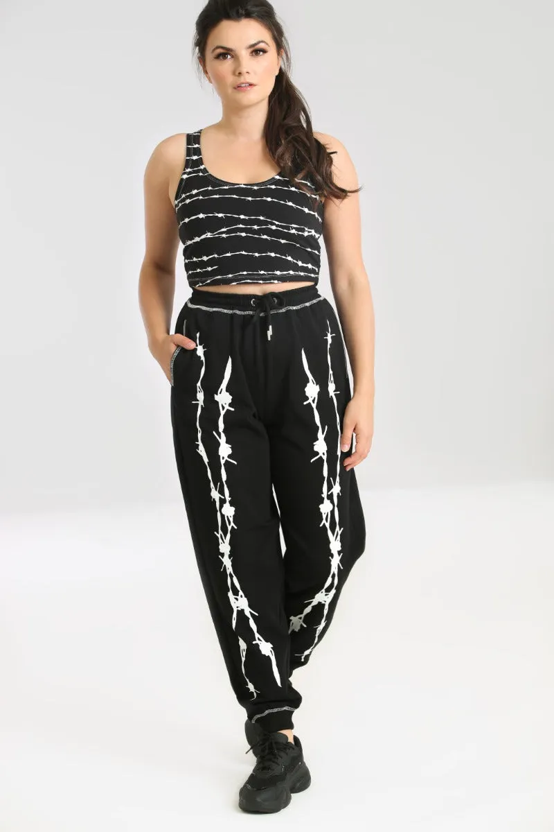 Barbed Wire Joggers sold by Hell Bunny