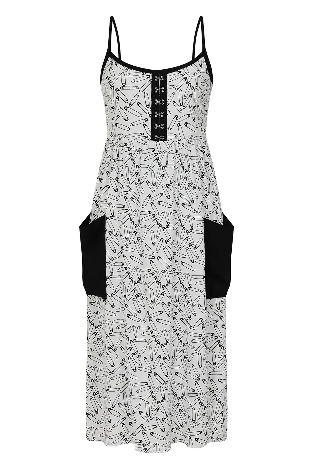 Safety Pin Dress White sold by Hell Bunny product image thumbnail 5