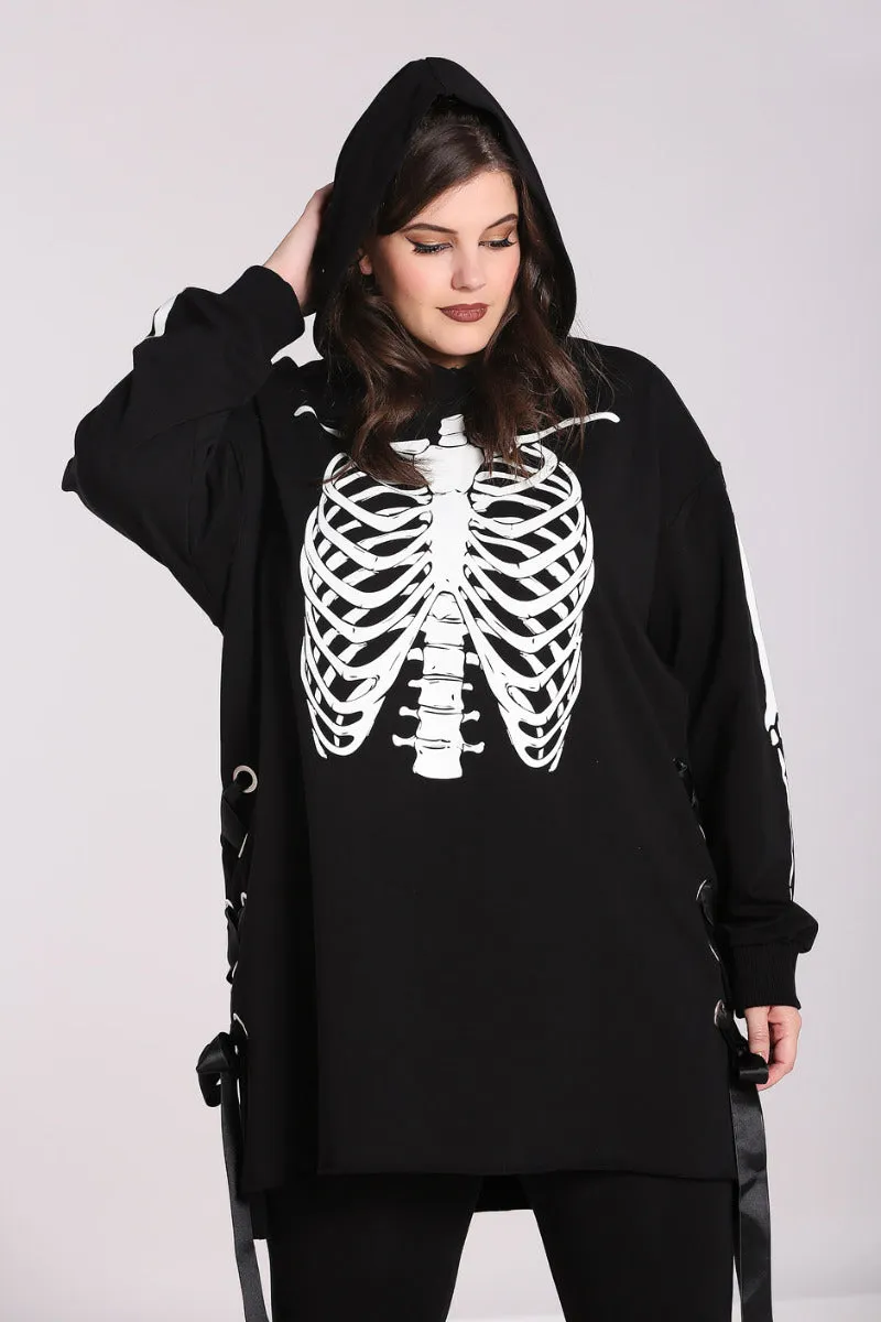 Skeleton Hoodie Dress sold by Hell Bunny product image thumbnail 3