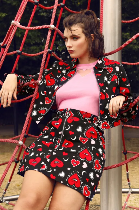 Kate Heart Skirt sold by Hell Bunny