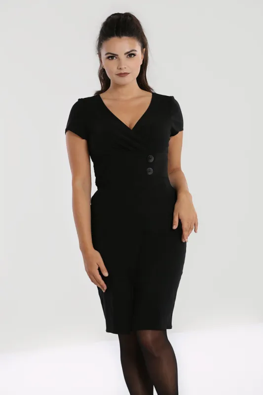 Claire Pencil Dress Black sold by Hell Bunny