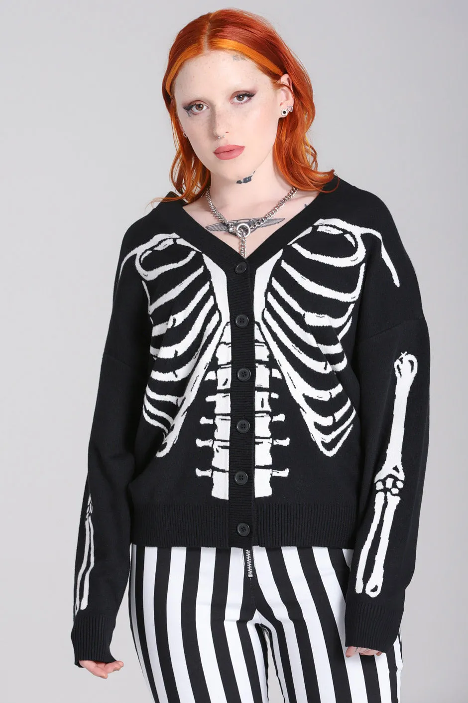 Skeleton Cardigan BKW sold by Hell Bunny