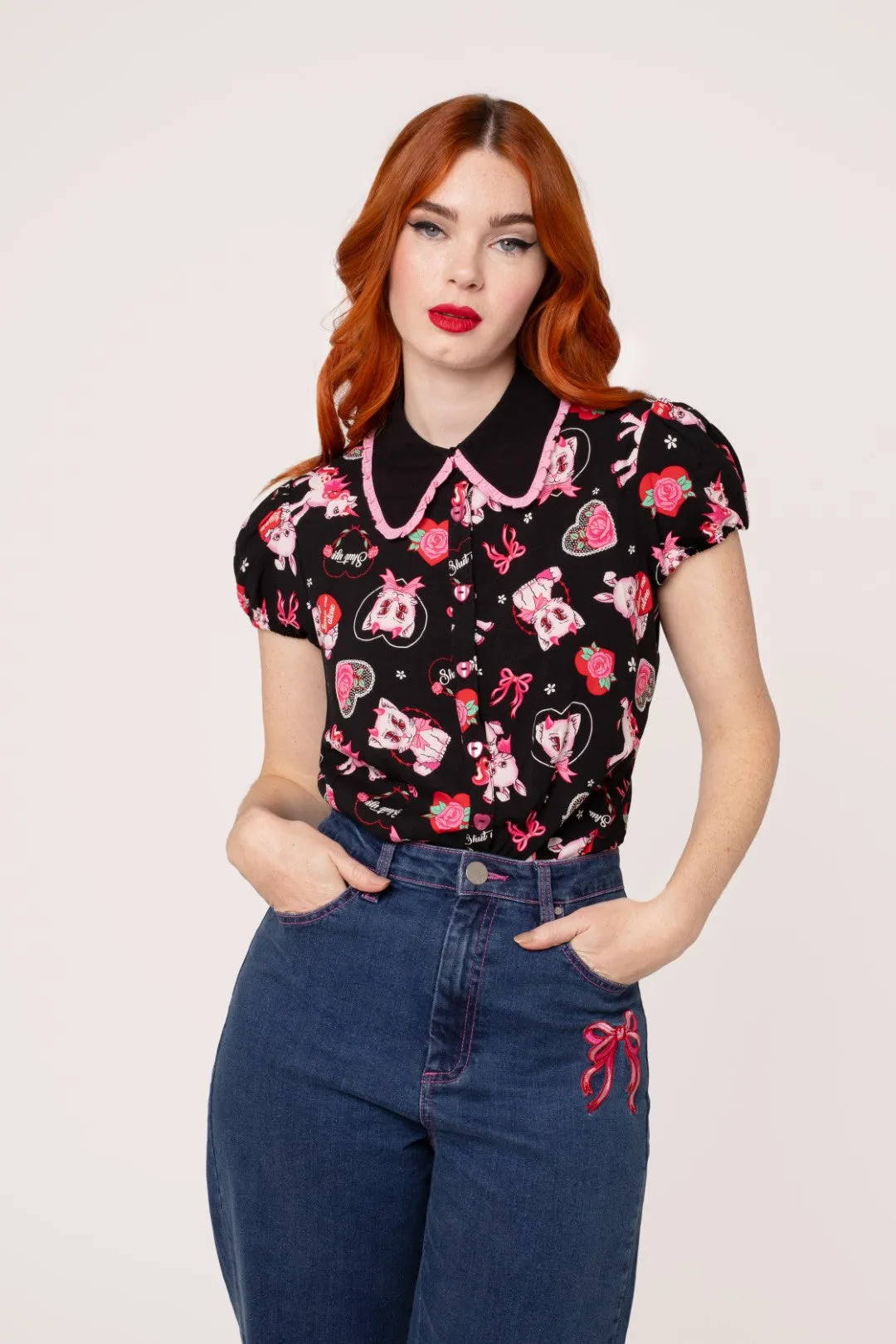 Not Into You Blouse sold by Hell Bunny