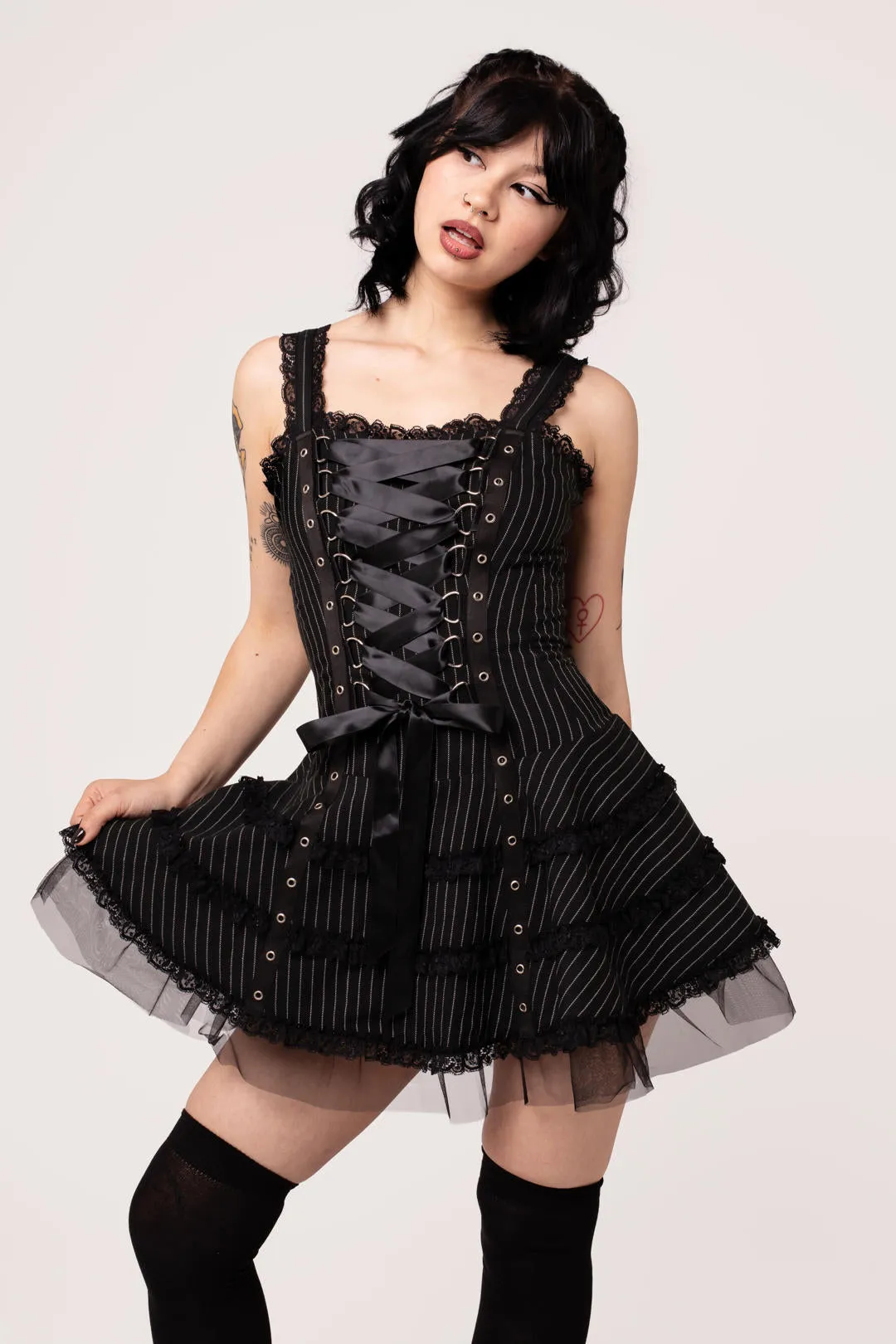 Harley Pinstripe Dress sold by Hell Bunny product image thumbnail 3