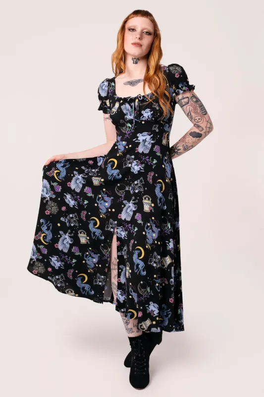 Moonlit Midi Dress sold by Hell Bunny