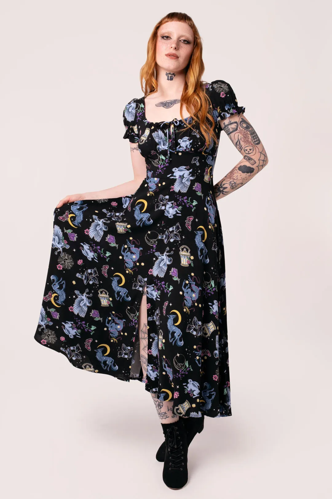 Moonlit Midi Dress sold by Hell Bunny