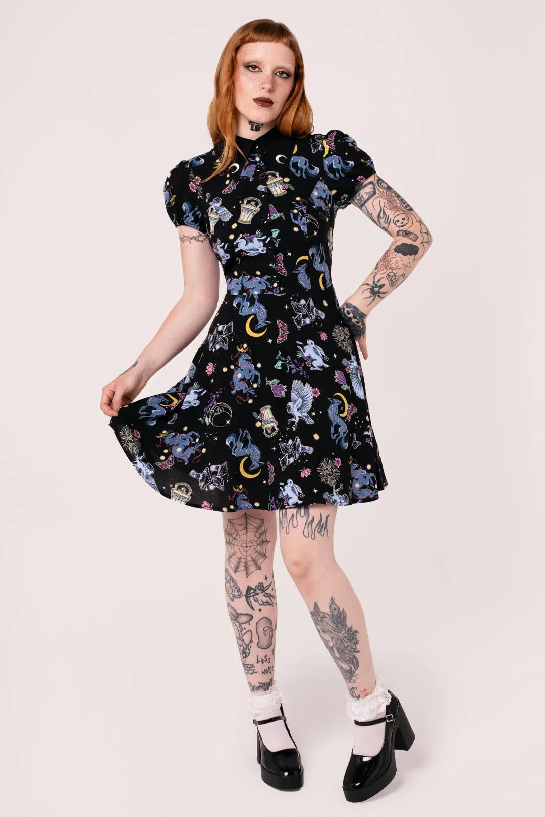 Moonlit Mini Dress sold by Hell Bunny