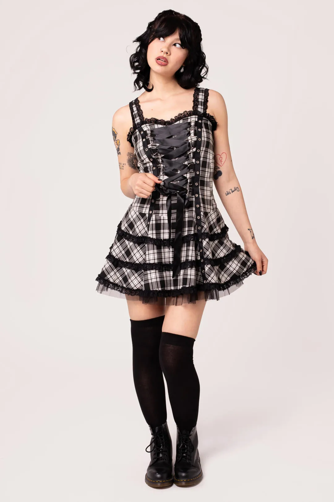 Harley Tartan Dress sold by Hell Bunny