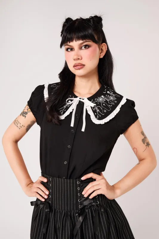 Dance Macabre Blouse made by Hell Bunny