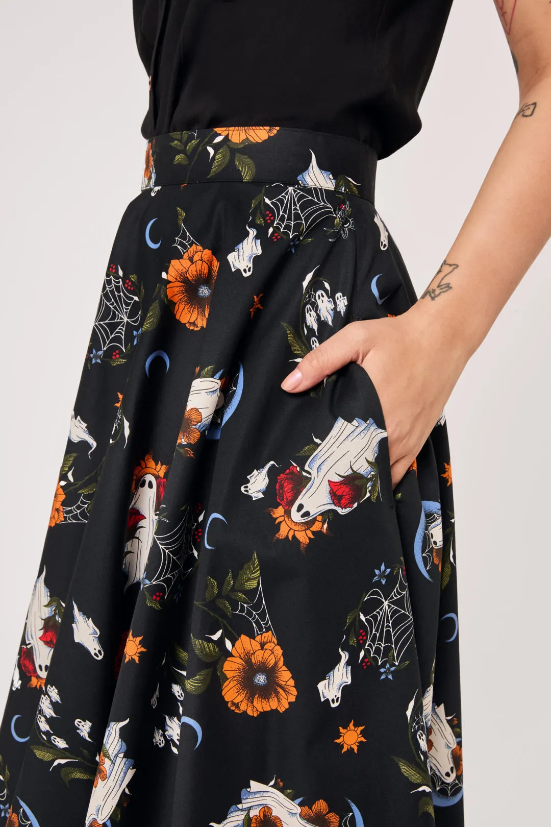 Ghost Flower Skirt sold by Hell Bunny product image thumbnail 2