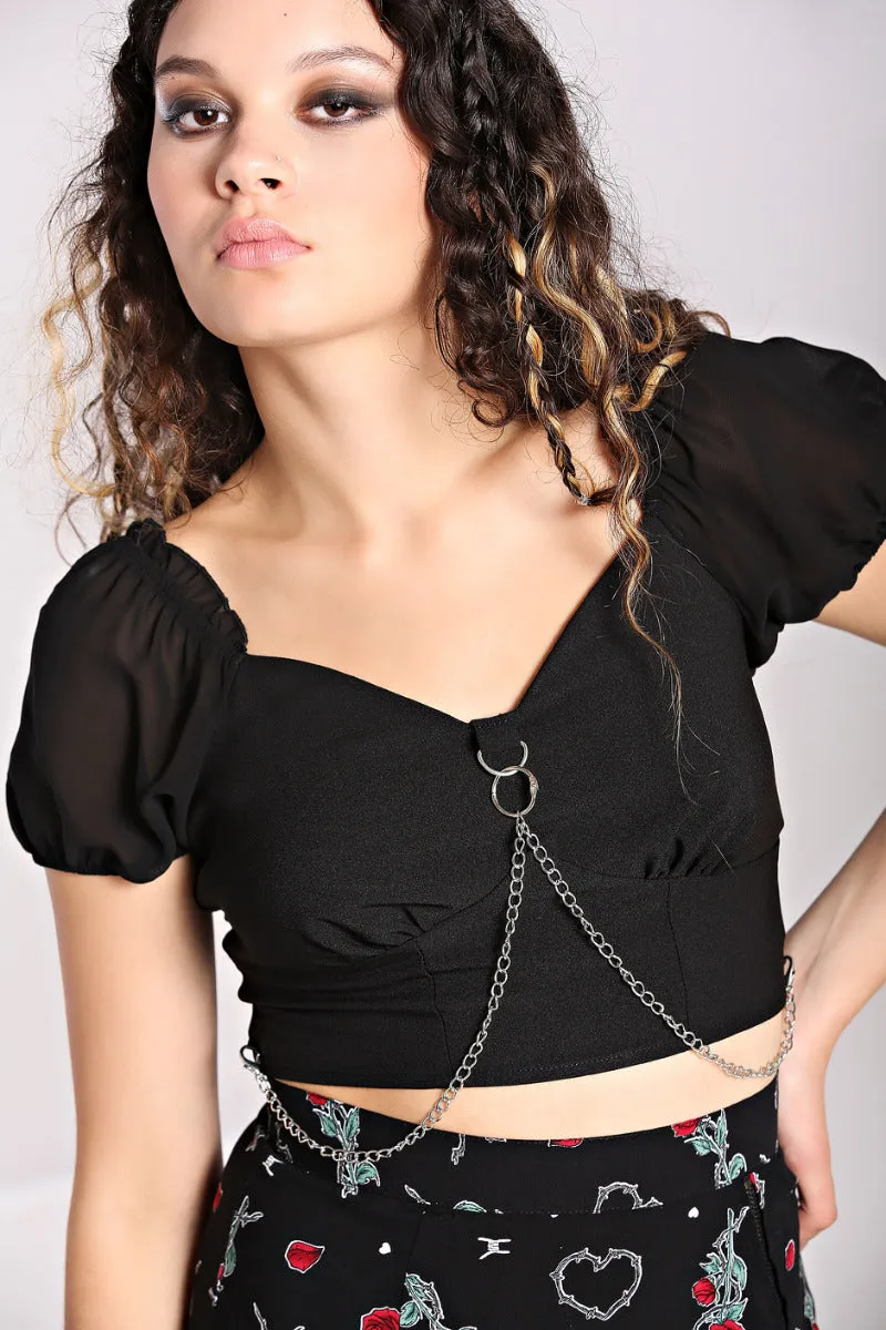 Tifa Crop Top sold by Hell Bunny