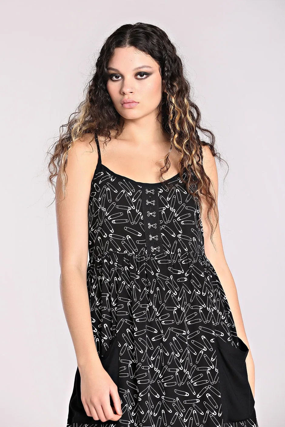 Safety Pin Dress Black sold by Hell Bunny product image thumbnail 3