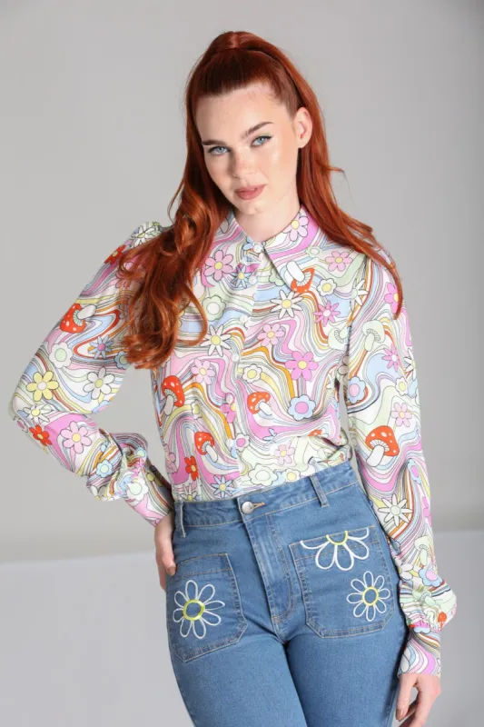 Happy Daze Blouse sold by Hell Bunny