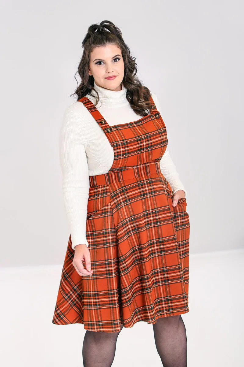 Tawny Pinafore Dress sold by Hell Bunny