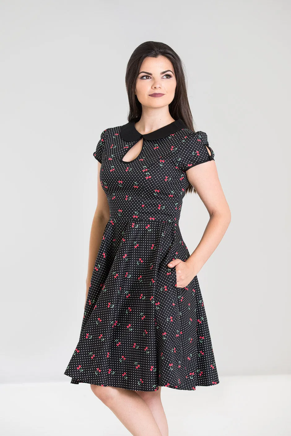 Sophie Mid Dress Black sold by Hell Bunny