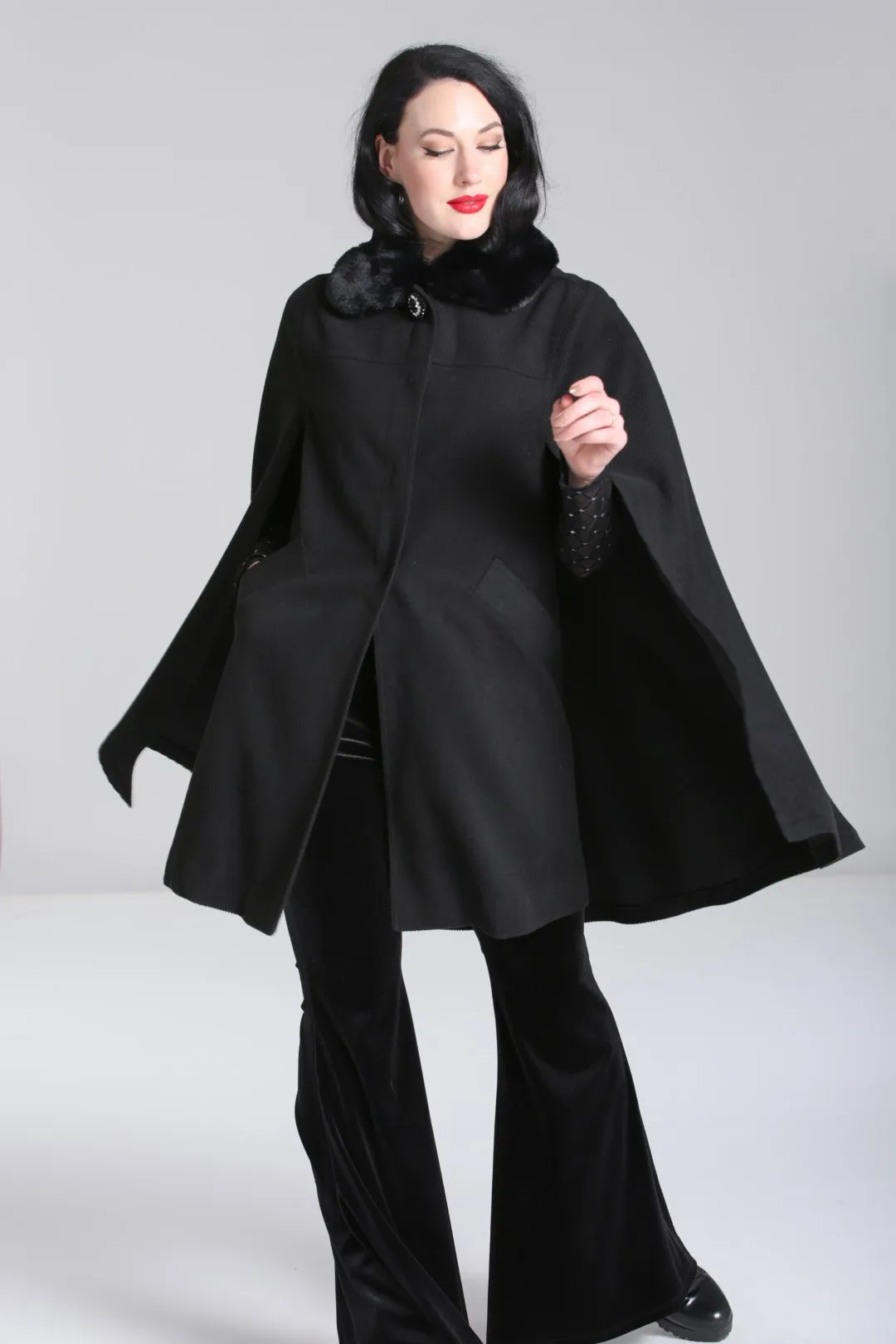 Devon Cape Coat sold by Hell Bunny