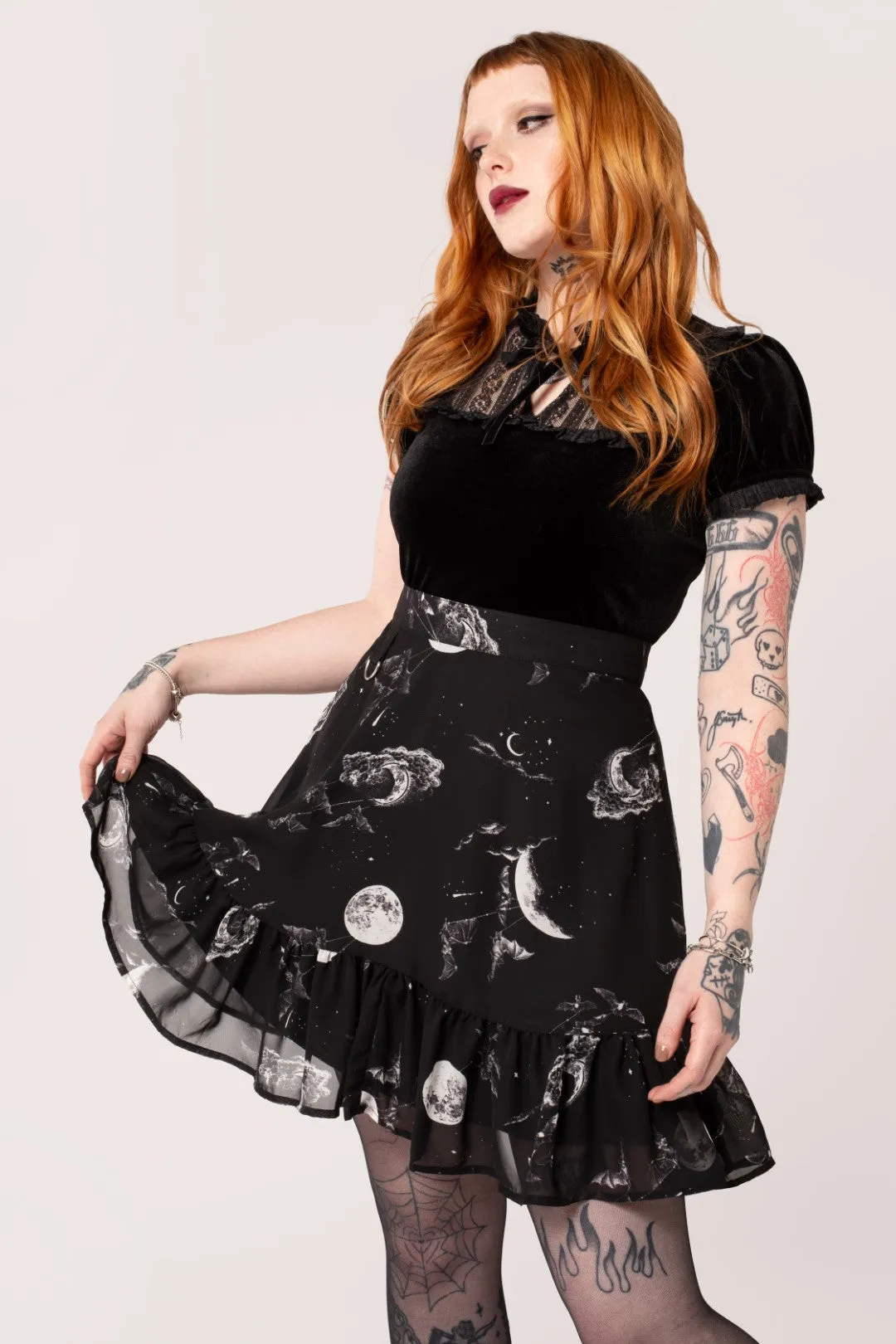 Over The Moon Skirt sold by Hell Bunny