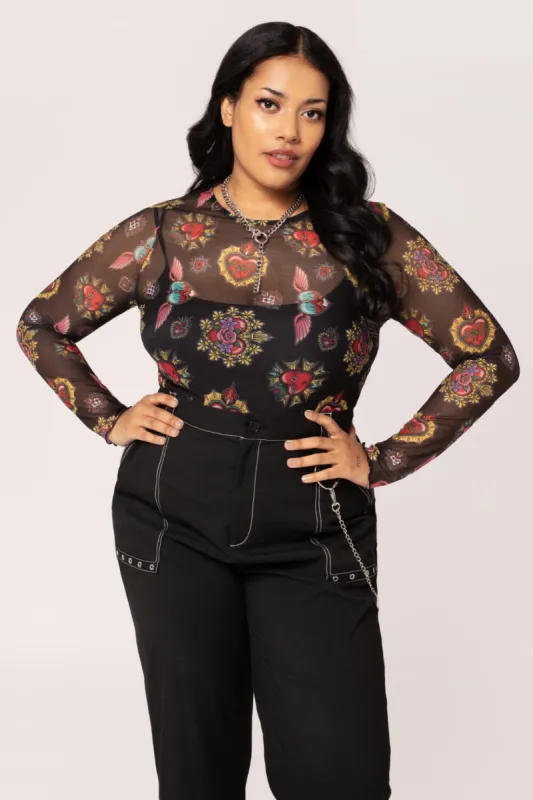 Amias Mesh Top sold by Hell Bunny